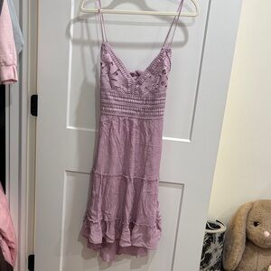 Purple Crochet Detail Dress